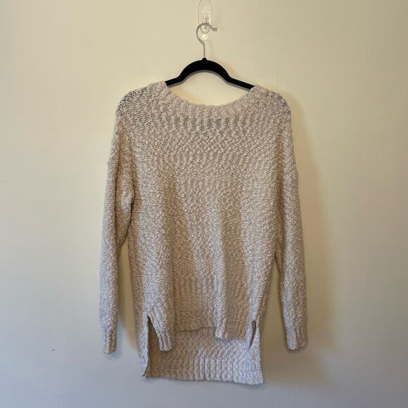 NWT Illa Illa M off-white long sleeve pullover sweater knit sheer lace cabincore - Picture 1 of 7